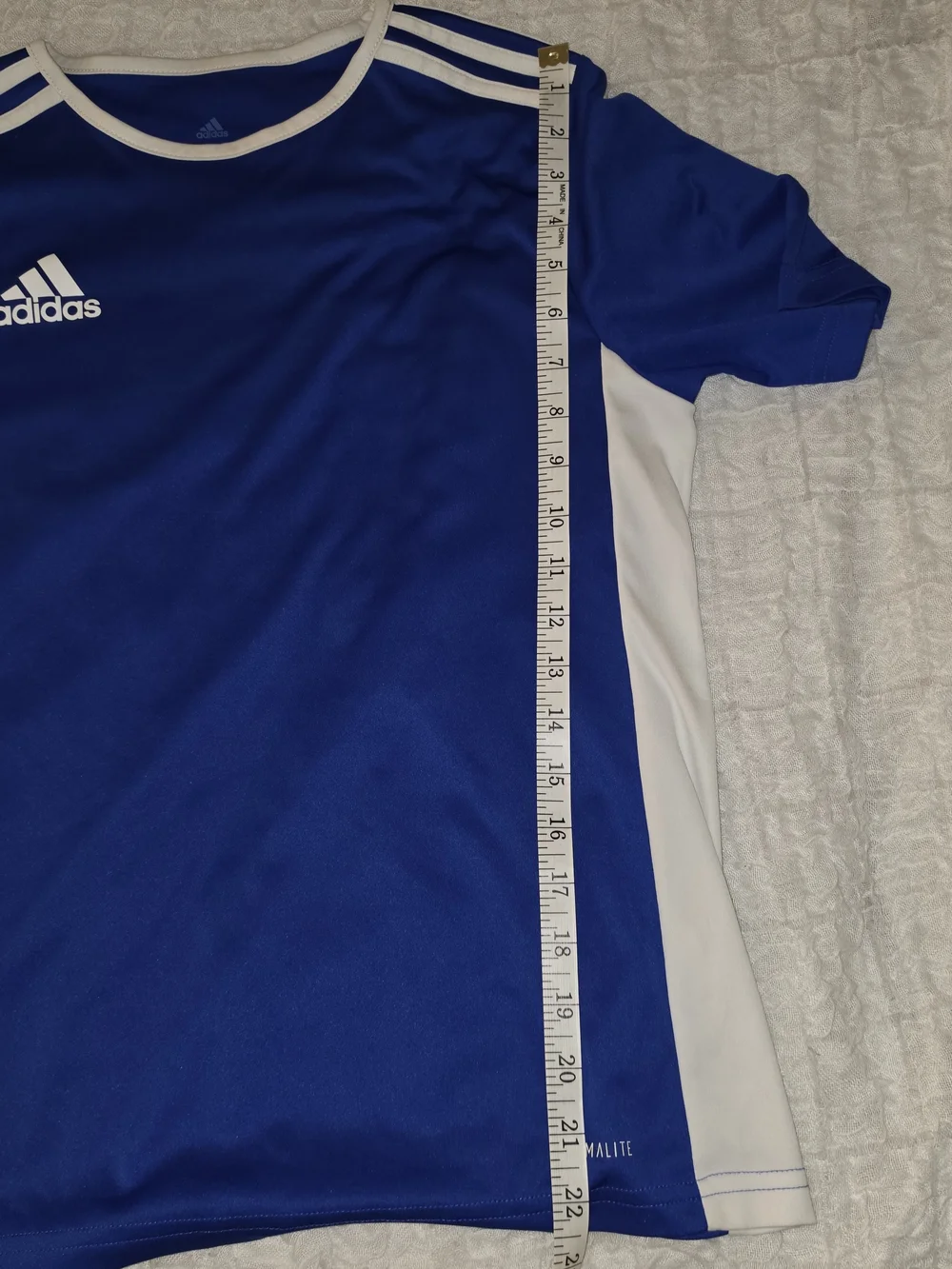 adidas Blue and White Kids' Athletic Jersey Size: Large